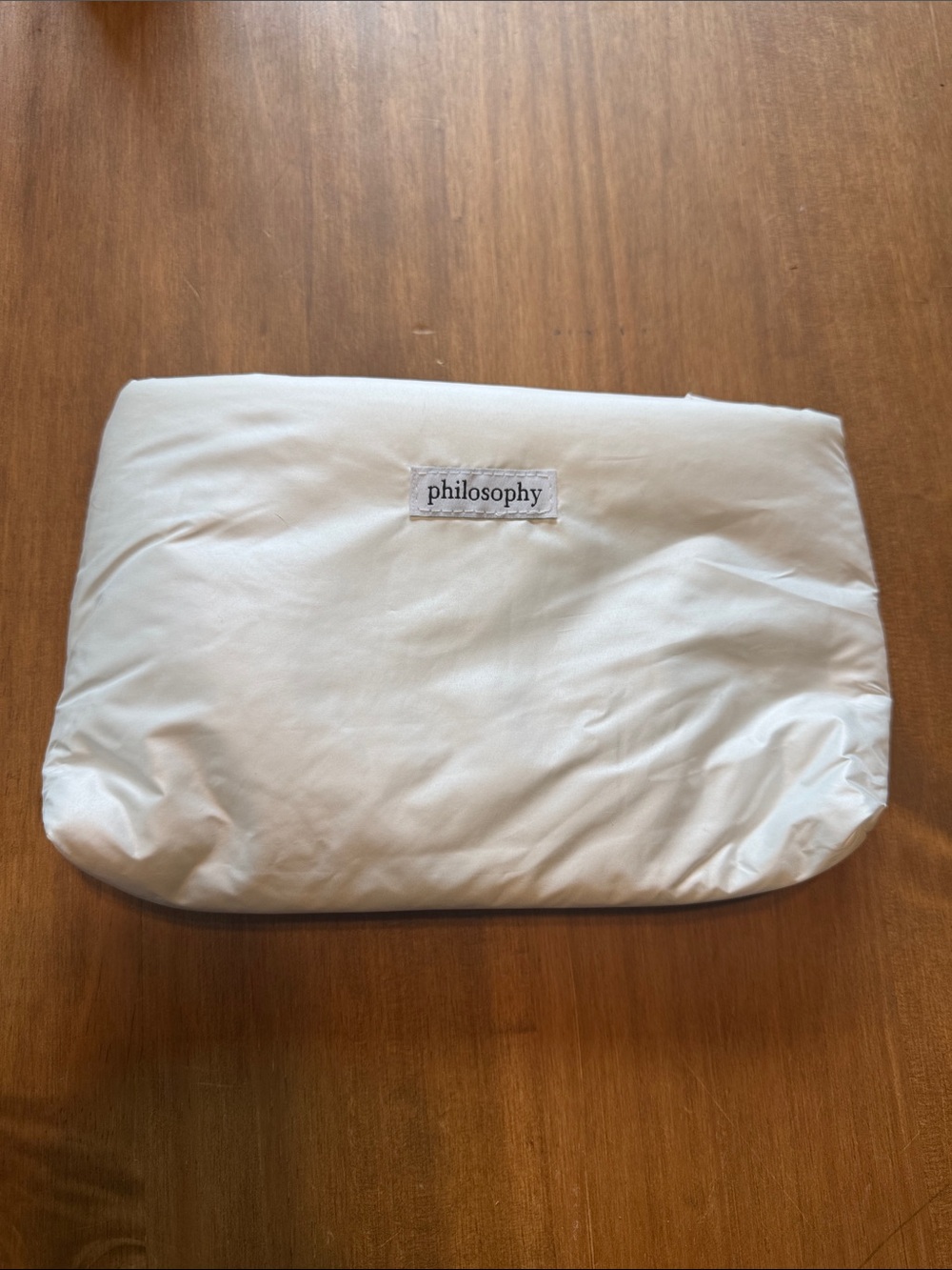 Philosophy Ivory Satin Makeup Pouch